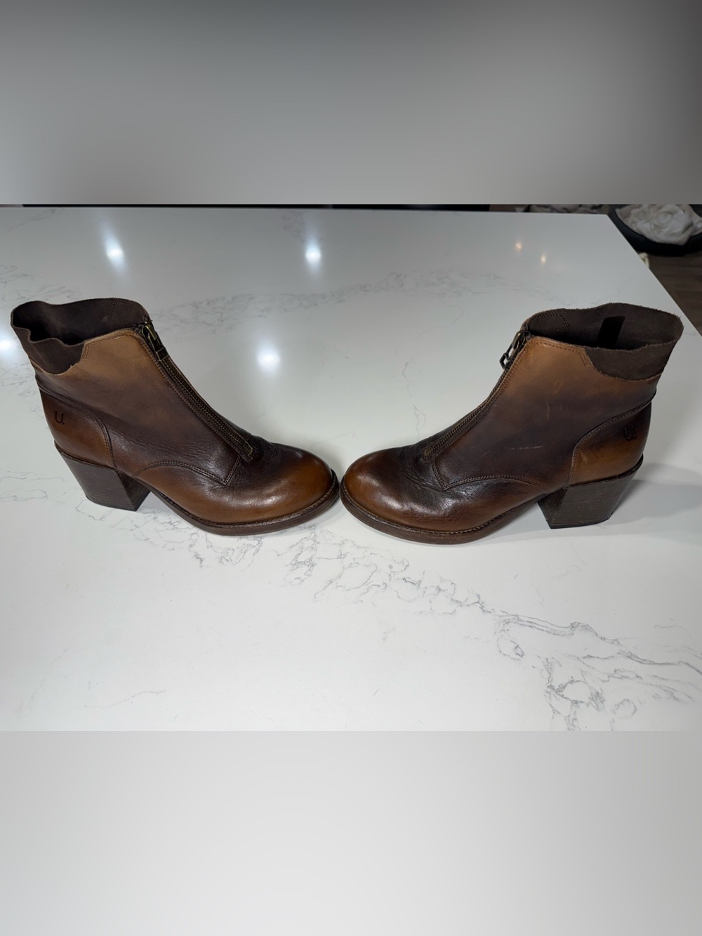 UNTAMED STREET BERKELEY burnt-caramel ankle boots 38 - Picture 11 of 16